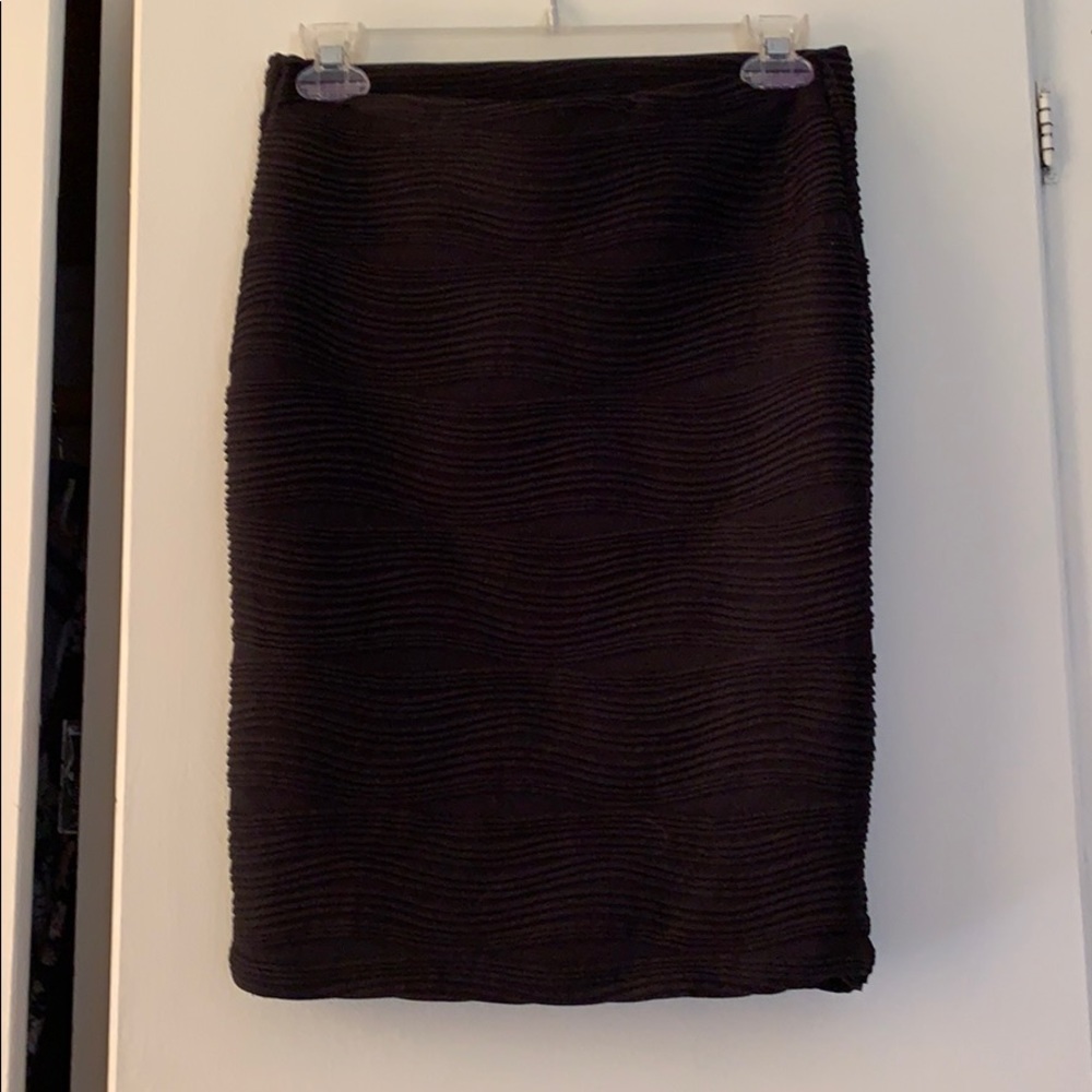 Black Ruffled Pencil Skirt